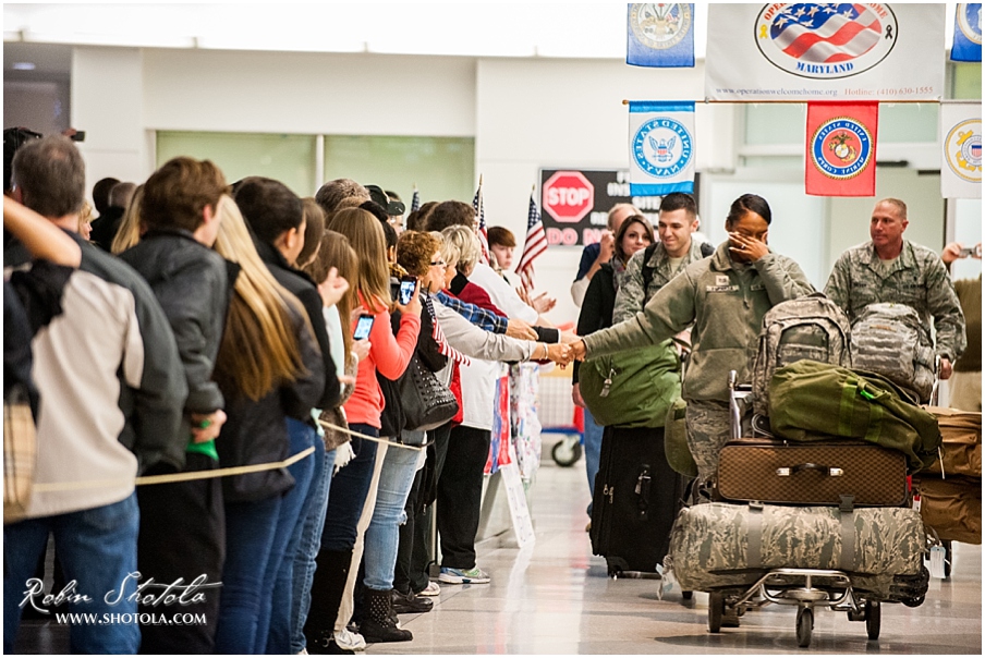 Military Homecoming at BWI airport, Maryland.