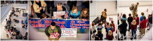 Military Homecoming at BWI airport, Maryland.