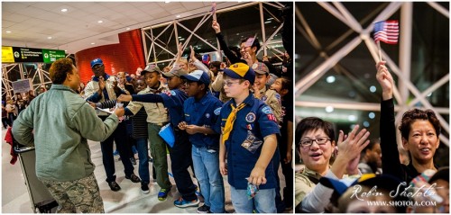 Military Homecoming at BWI airport, Maryland.