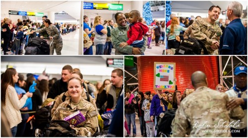 Military Homecoming at BWI airport, Maryland.