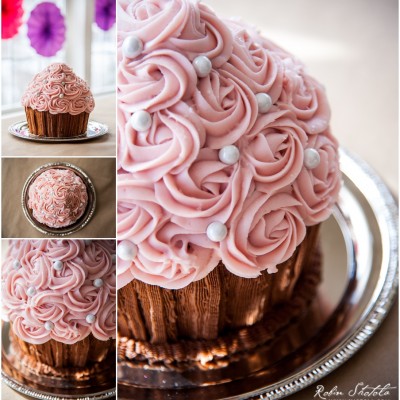 Giant Cupcake – Baby Girl Birthday Cake